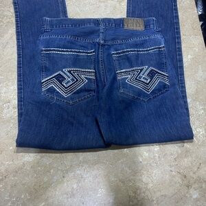 Blue Jeans with Embroidered Pockets